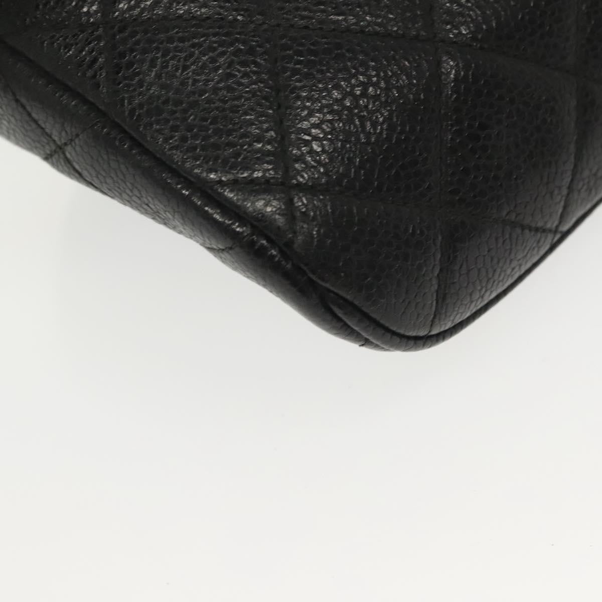Chanel Vintage Zip Belt Bag Quilted Caviar, BLACK, LEATHER, Clutche & pouche