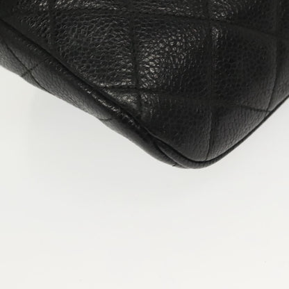 Chanel Vintage Zip Belt Bag Quilted Caviar, BLACK, LEATHER, Clutche & pouche