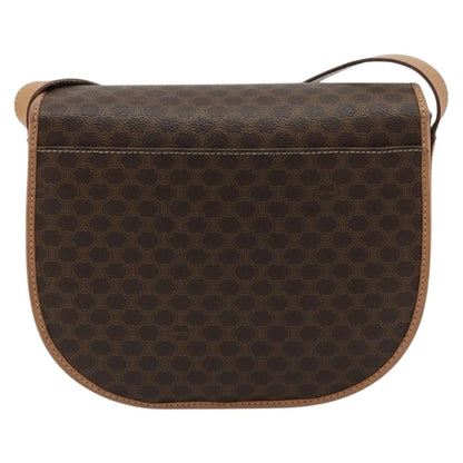 Celine Macadam Shoulder Bag PVC Leather, Brown, Canvas, Shoulder Bag