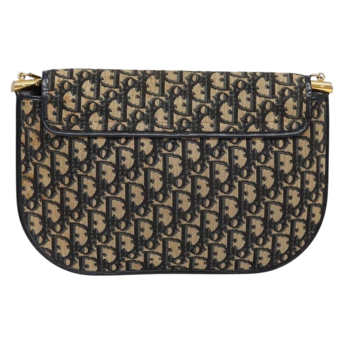 Christian Dior Vintage CD trotter Shoulder bag Canvas, NAVY, CANVAS, Shoulder bag