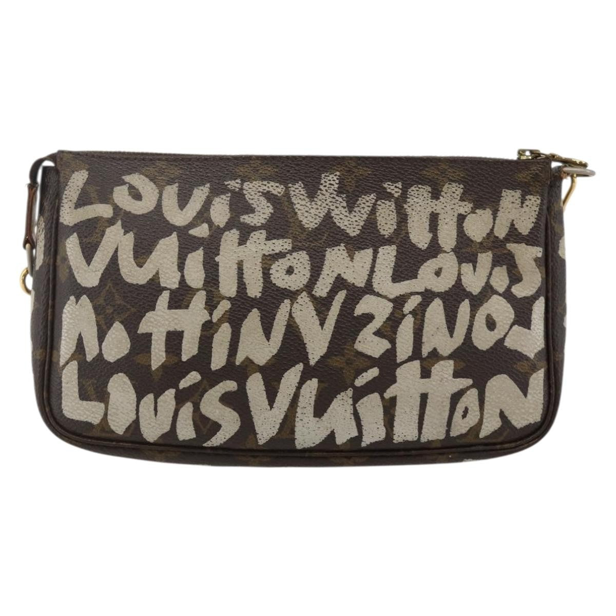 Louis Vuitton Pochette Accessoires Limited Edition Monogram Graffiti, Brown, Canvas, Clutch