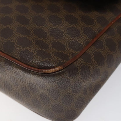 Celine Vintage Macadam Shoulder Bag Canvas, BROWN, CANVAS, Shoulder bag