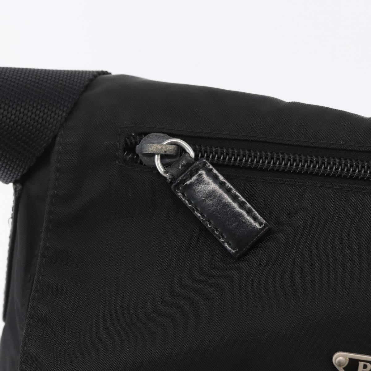Prada Buckle Messenger Bag Tessuto, Black, Nylon, Shoulder Bag