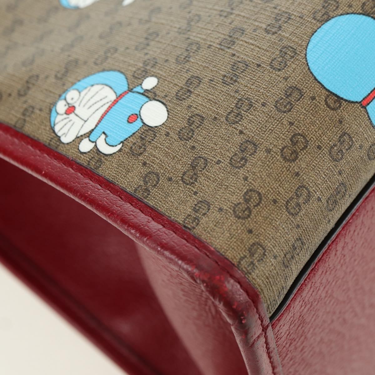 Gucci Doraemon Tote Printed Mini GG Coated Canvas, Beige, Canvas, Tote Bag
