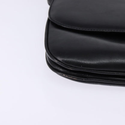 Celine Vintage Triomphe Shoulder Bag Leather, BLACK, LEATHER, Shoulder bag