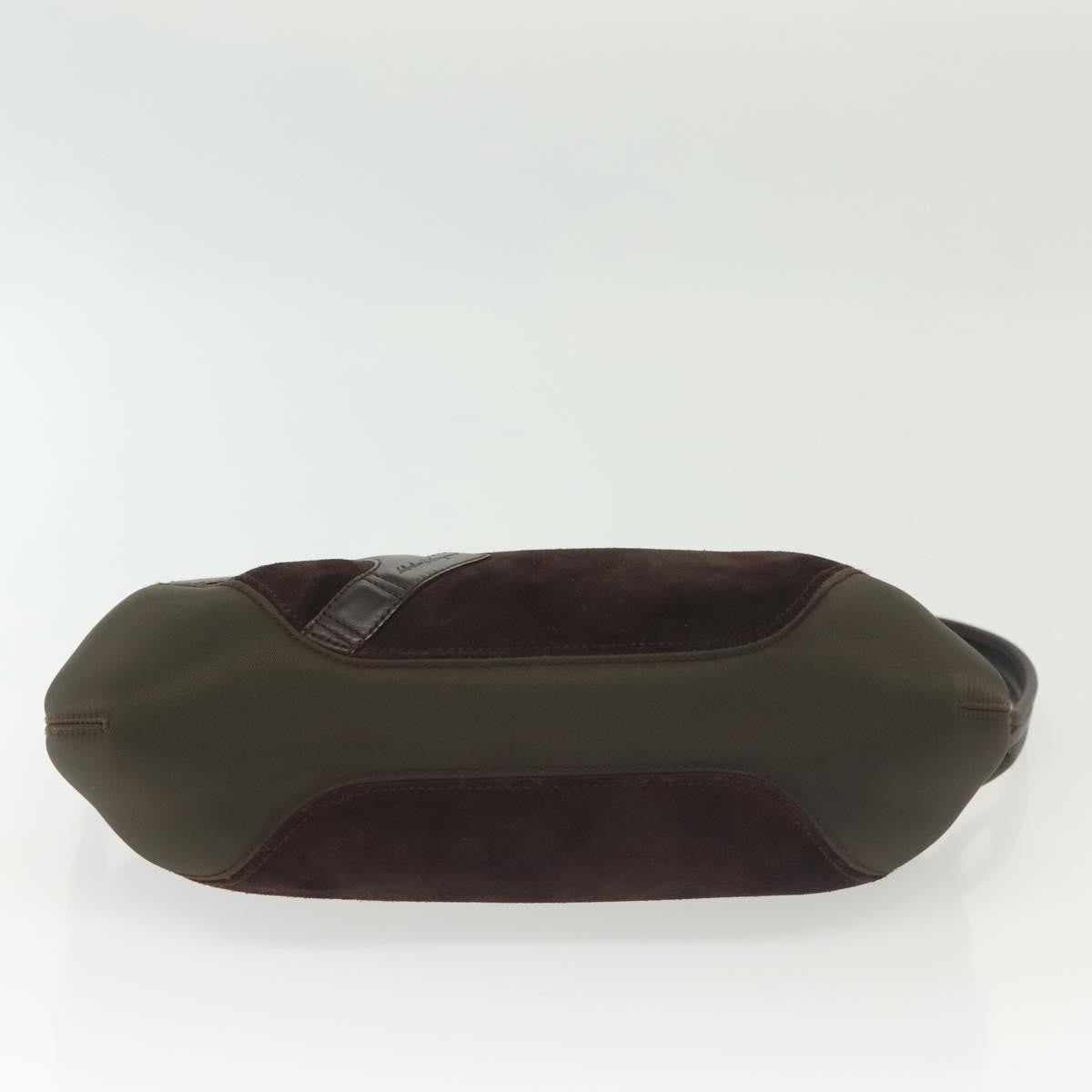 Salvatore Ferragamo Pochette Pony Hair, BROWN, SUEDE, Shoulder bag