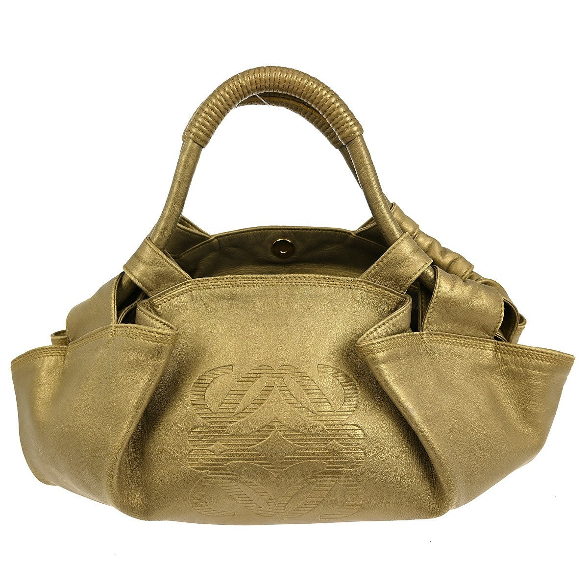 Loewe Anagram Logo Nappa Aire Hand Bag Leather, GOLD, LEATHER, Handbag