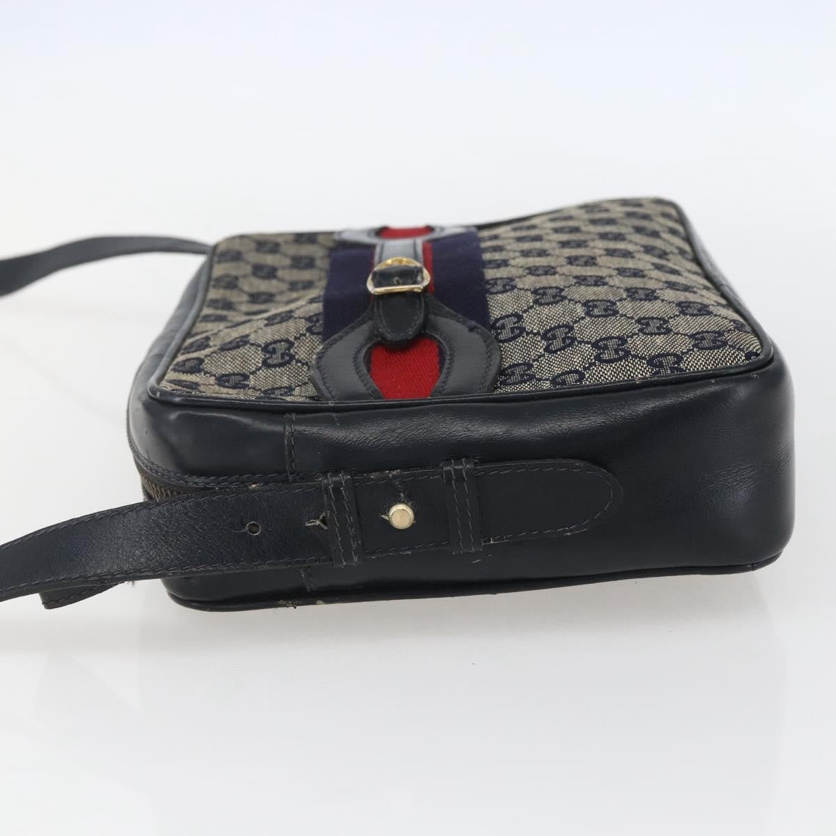 Gucci Sherry line shoulder bag Canvas, NAVY, CANVAS, Shoulder bag