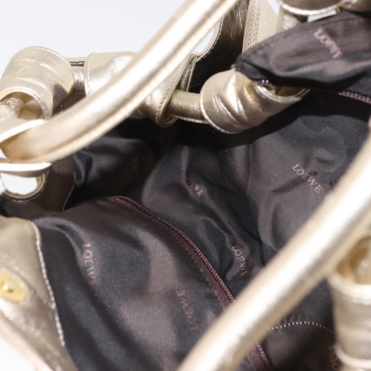 Loewe Aire Shoulder Bag Leather, GOLD, LEATHER, Shoulder bag