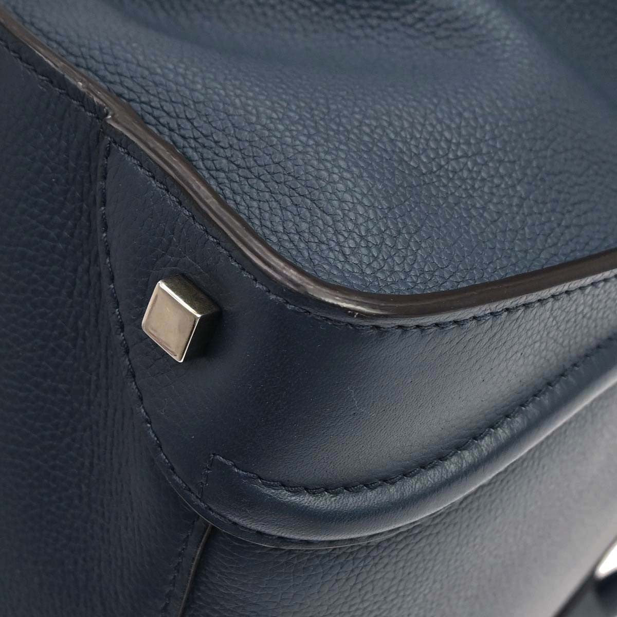 Celine Luggage Bag Grainy Leather, Navy, Leather, Handbag