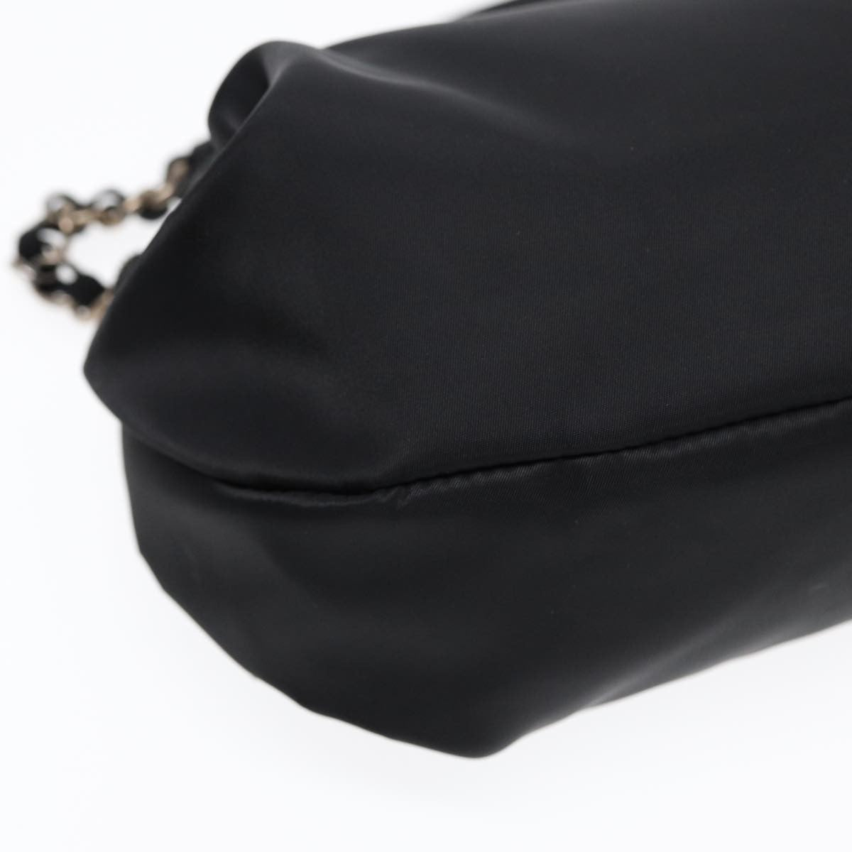 Salvatore Ferragamo Vintage Chain Shoulder Bag Nylon, BLACK, NYLON, Shoulder bag