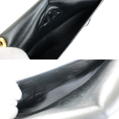 Chanel Vintage CC Chain Full Flap Bag Quilted Leather, BLACK, LEATHER, Shoulder bag