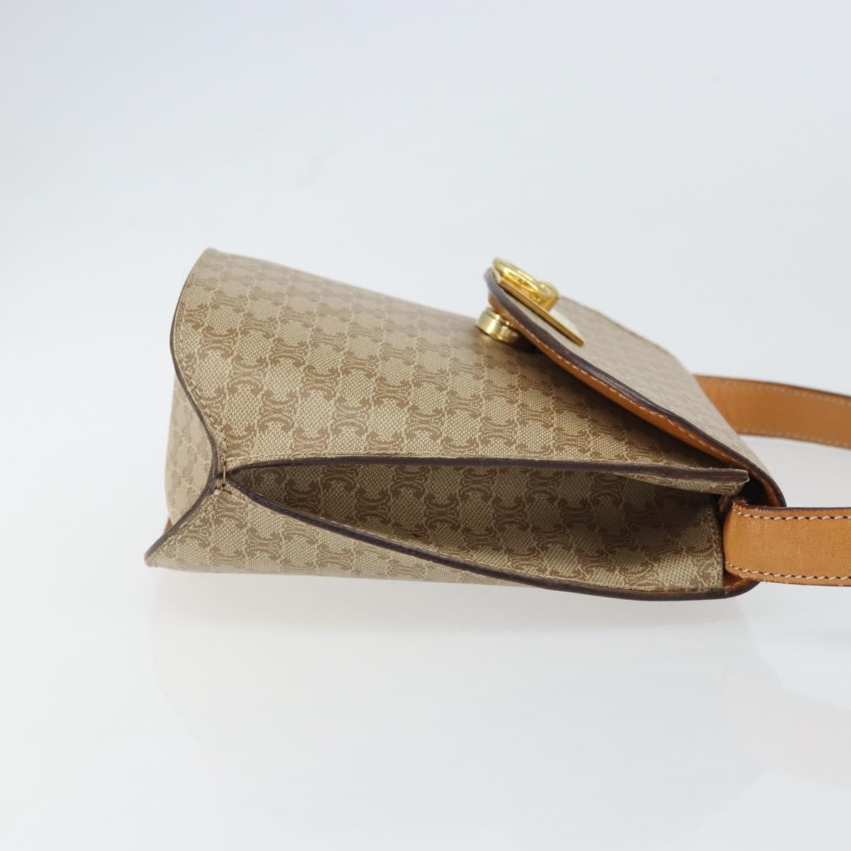 Celine Vintage Macadam Shoulder Bag Canvas, BEIGE, CANVAS, Shoulder bag