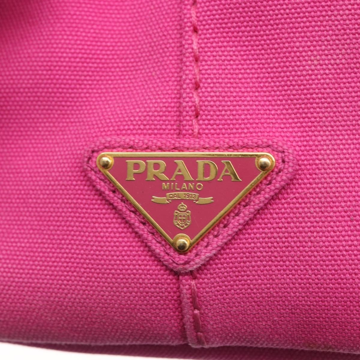 Prada Canapa Open Tote Canvas, PINK, CANVAS, Tote bag