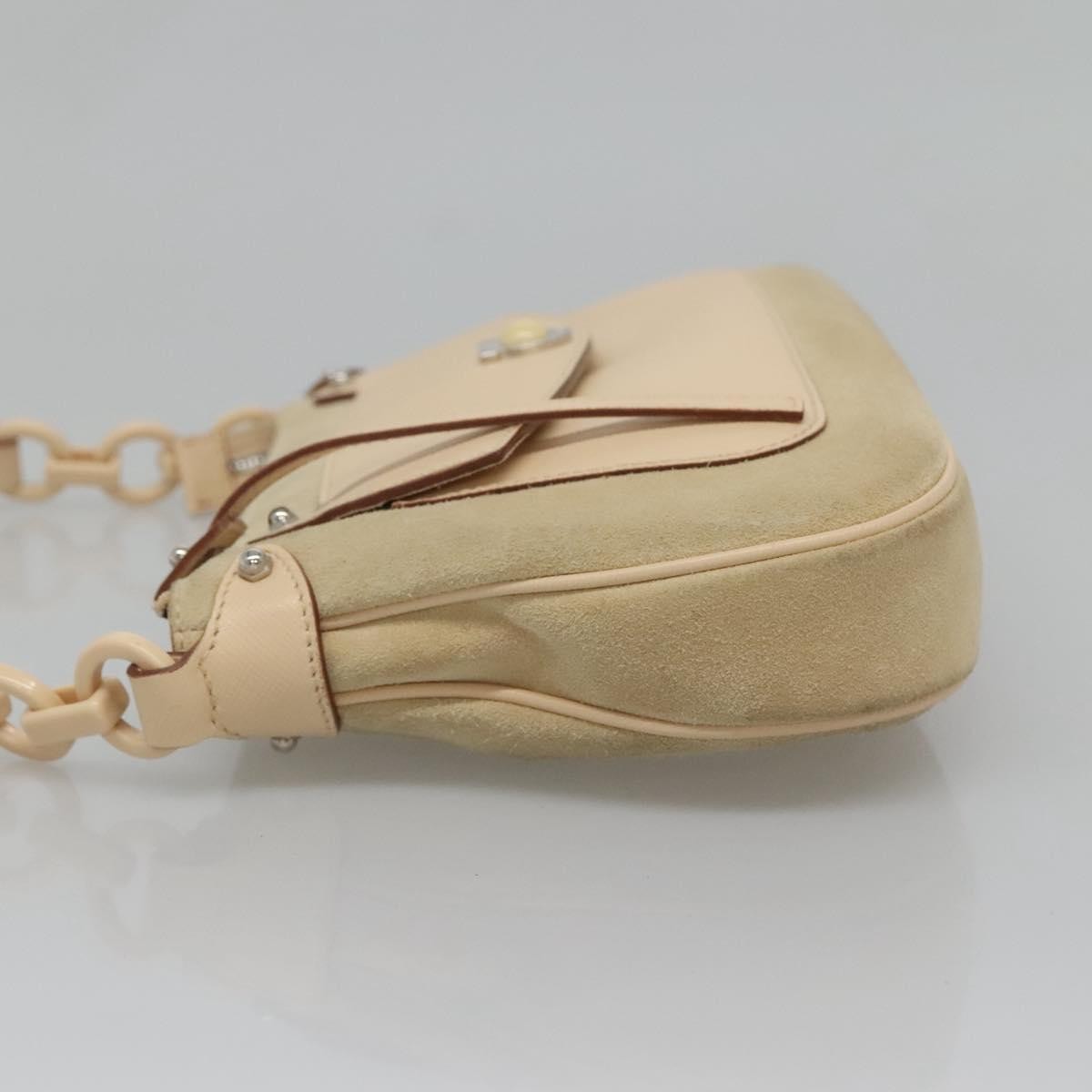 Salvatore Ferragamo Gancini Shoulder Bag Suede, BEIGE, SUEDE, Shoulder bag