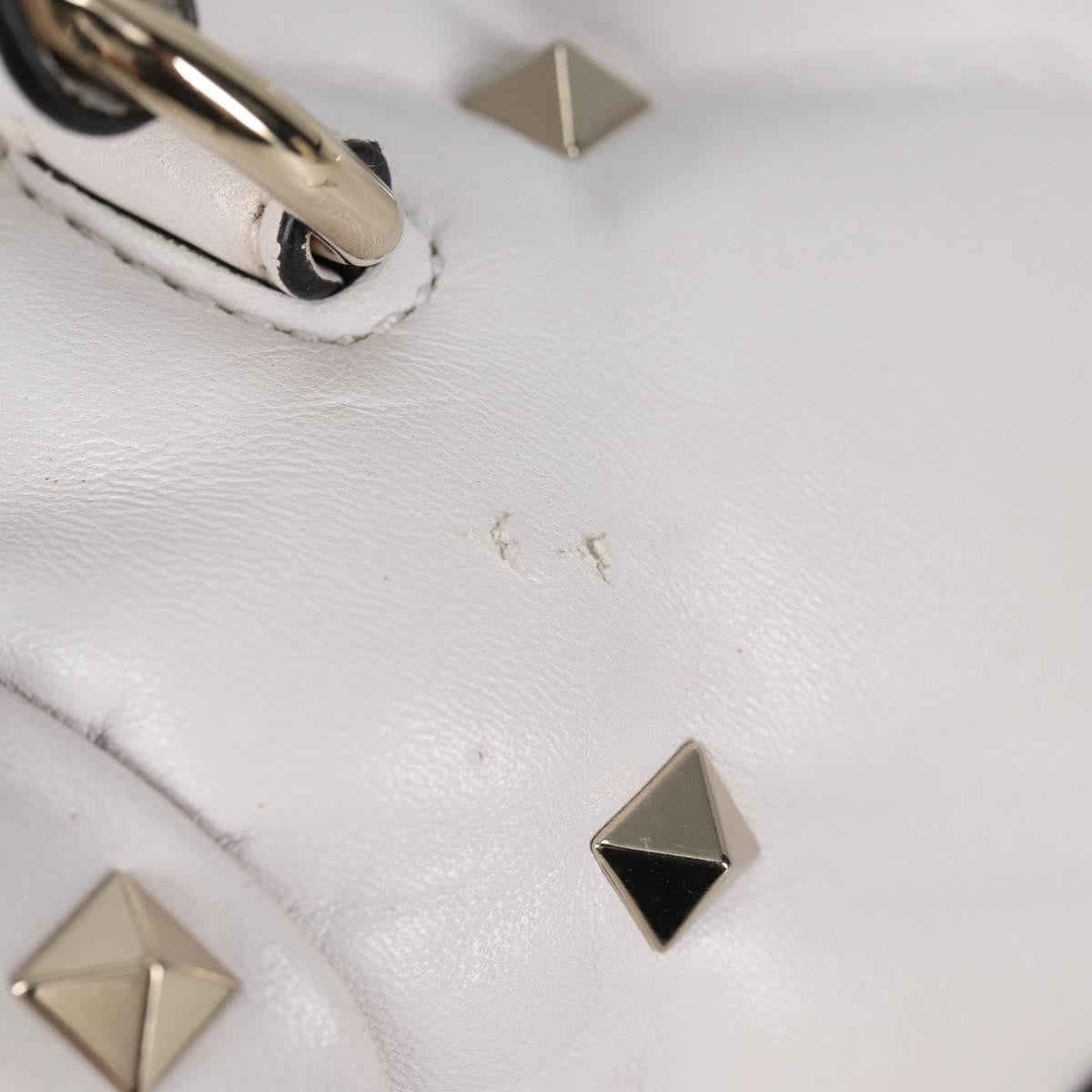 Valentino Garavani VLTN Candystud Top Handle Bag Printed Leather, WHITE, LEATHER, Handbag
