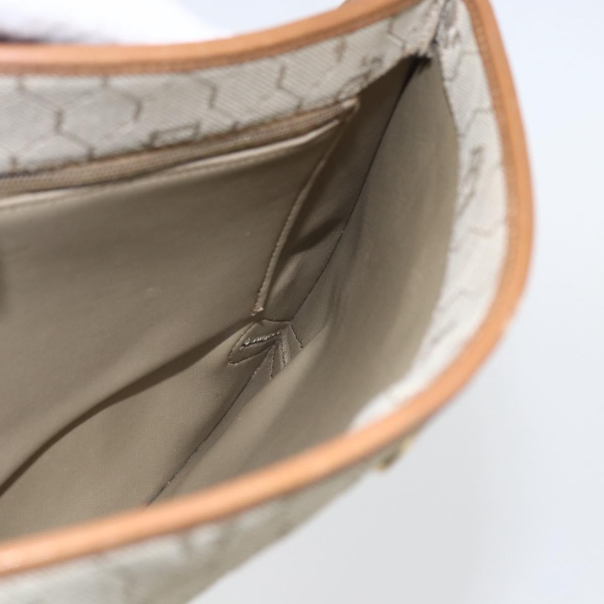 Christian Dior Vintage Honeycomb Shoulder Bag Canvas and Leather, BEIGE, CANVAS, Shoulder bag