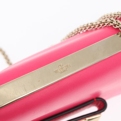 Valentino Garavani Va Va Voom Clutch Leather, Pink, Leather, Shoulder Bag