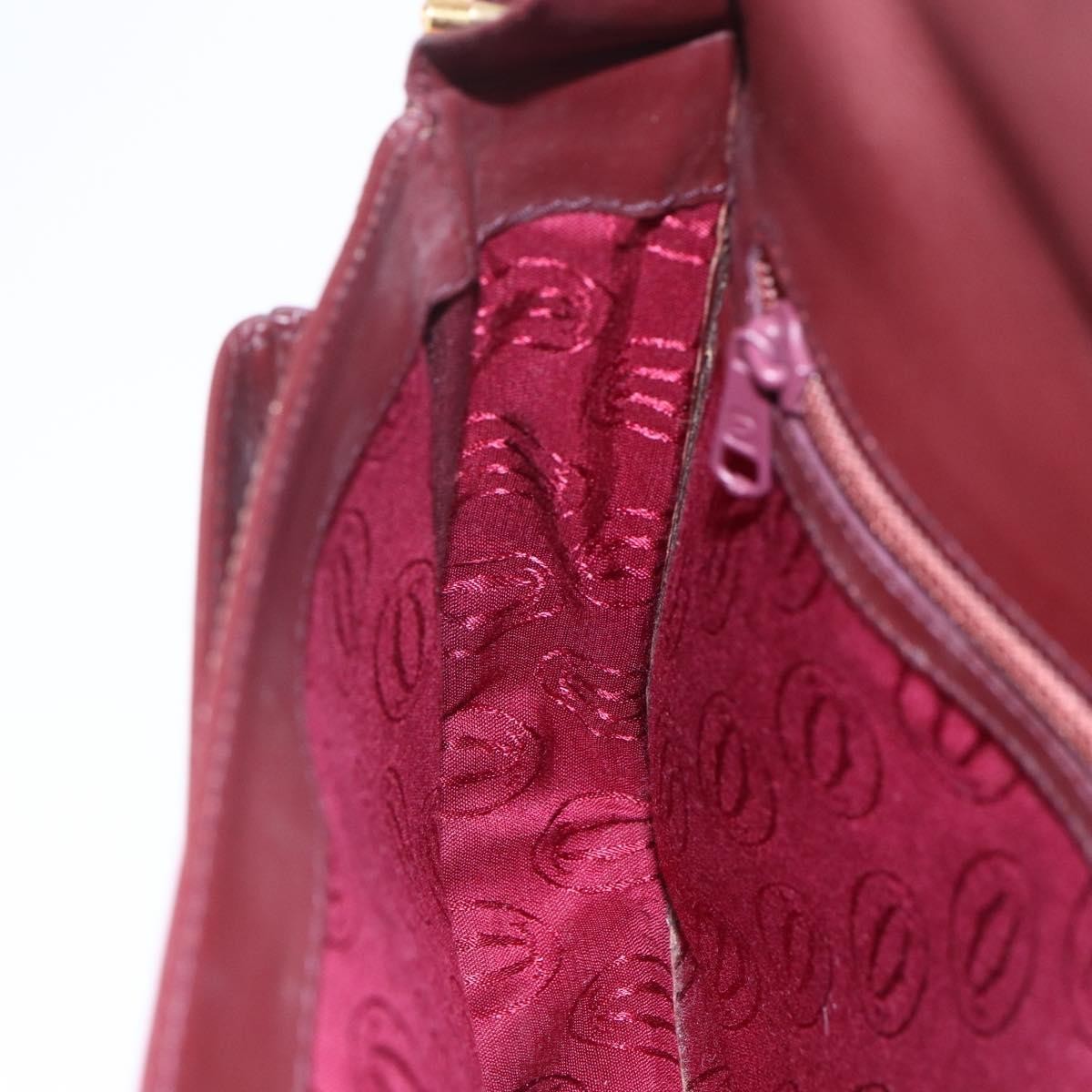cartier Must de Cartier Shoulder Bag Leather, BURGUNDY, LEATHER, Shoulder bag