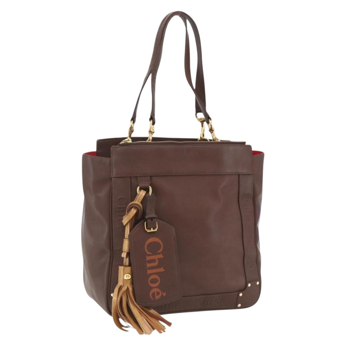 Chloe Eden Tote bag Leather, BROWN, LEATHER, Tote bag