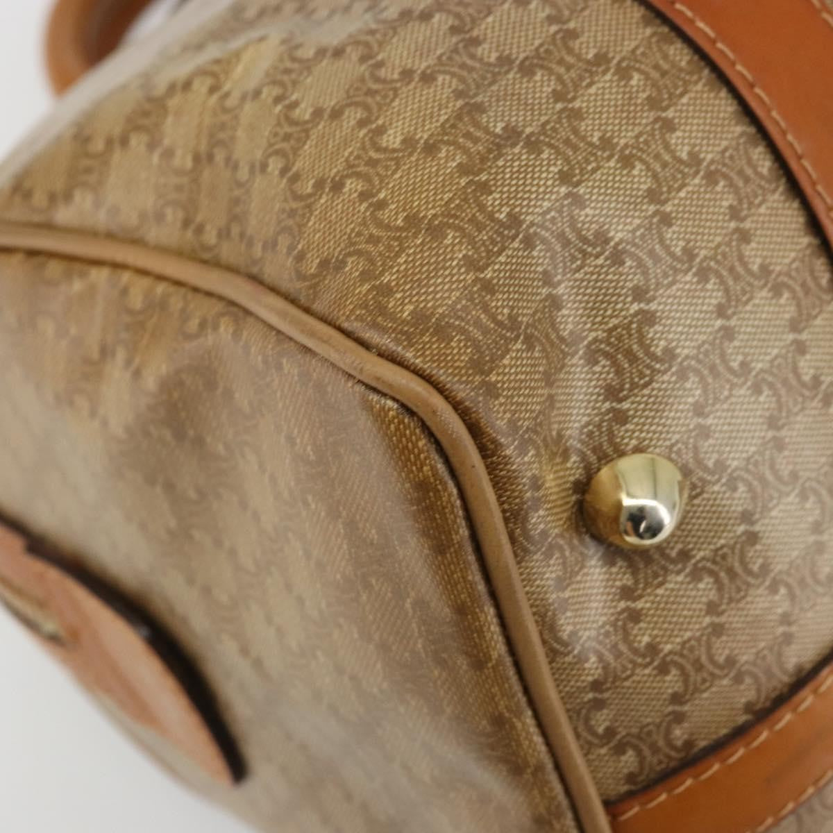 Celine Vintage Macadam Handbag Canvas and Leather, Beige, Canvas, Handbag