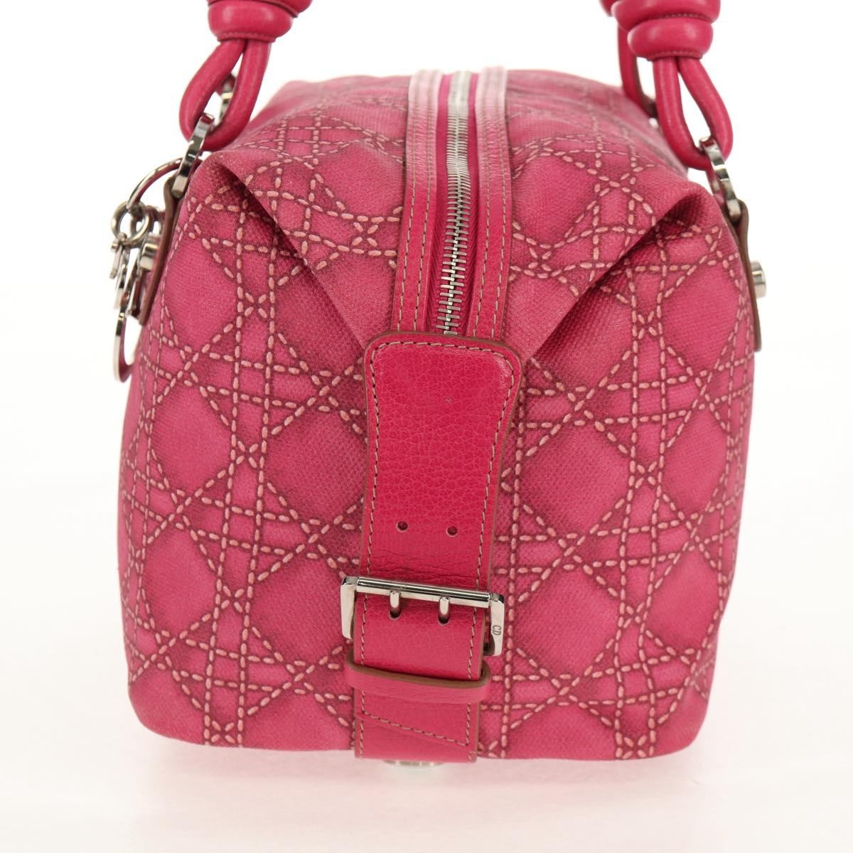 Christian Dior Cannage Handbag Canvas, PINK, CANVAS, Handbag