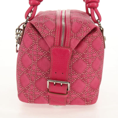 Christian Dior Cannage Handbag Canvas, PINK, CANVAS, Handbag