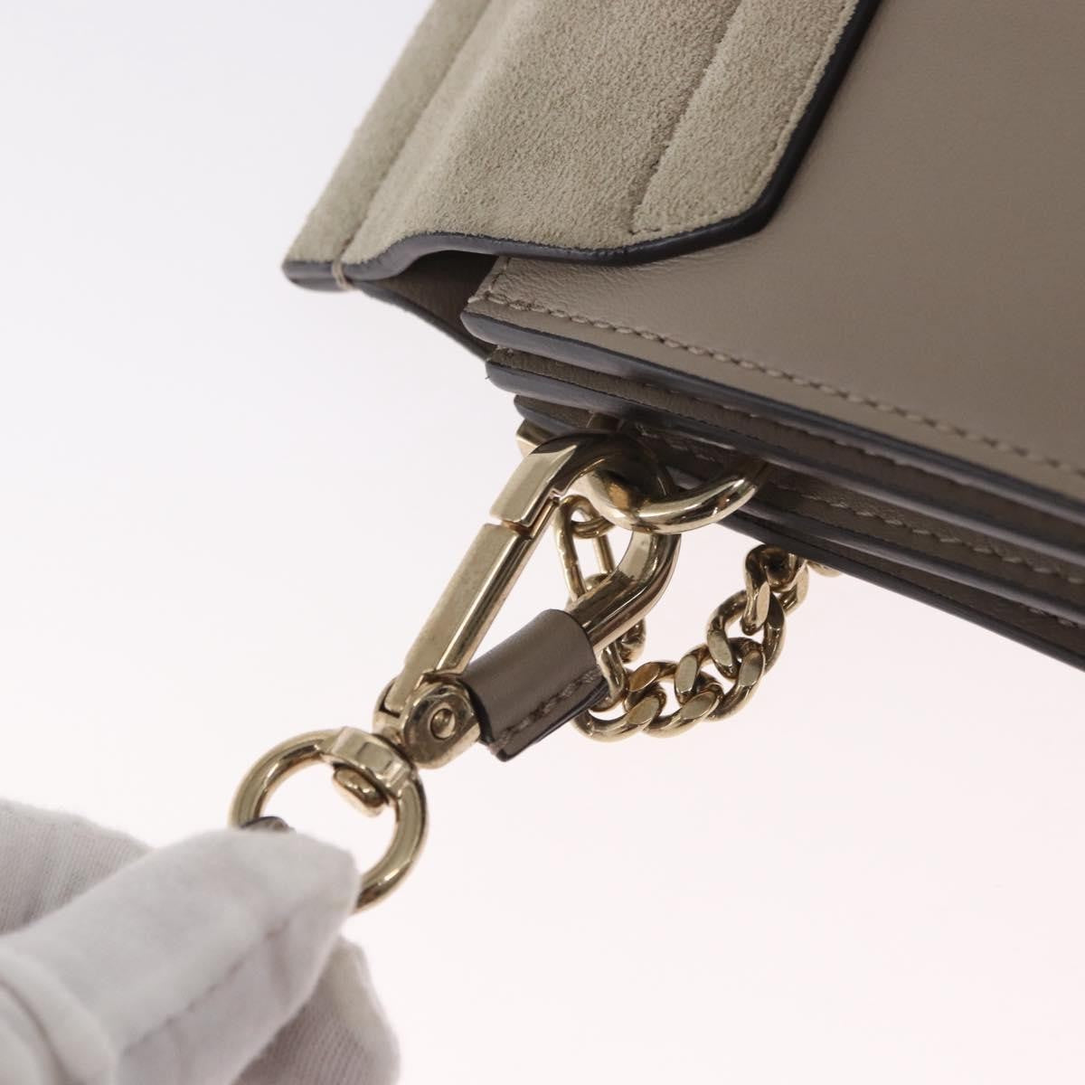 Chloe Faye Shoulder Bag Leather and Suede, BEIGE, SUEDE, Shoulder bag
