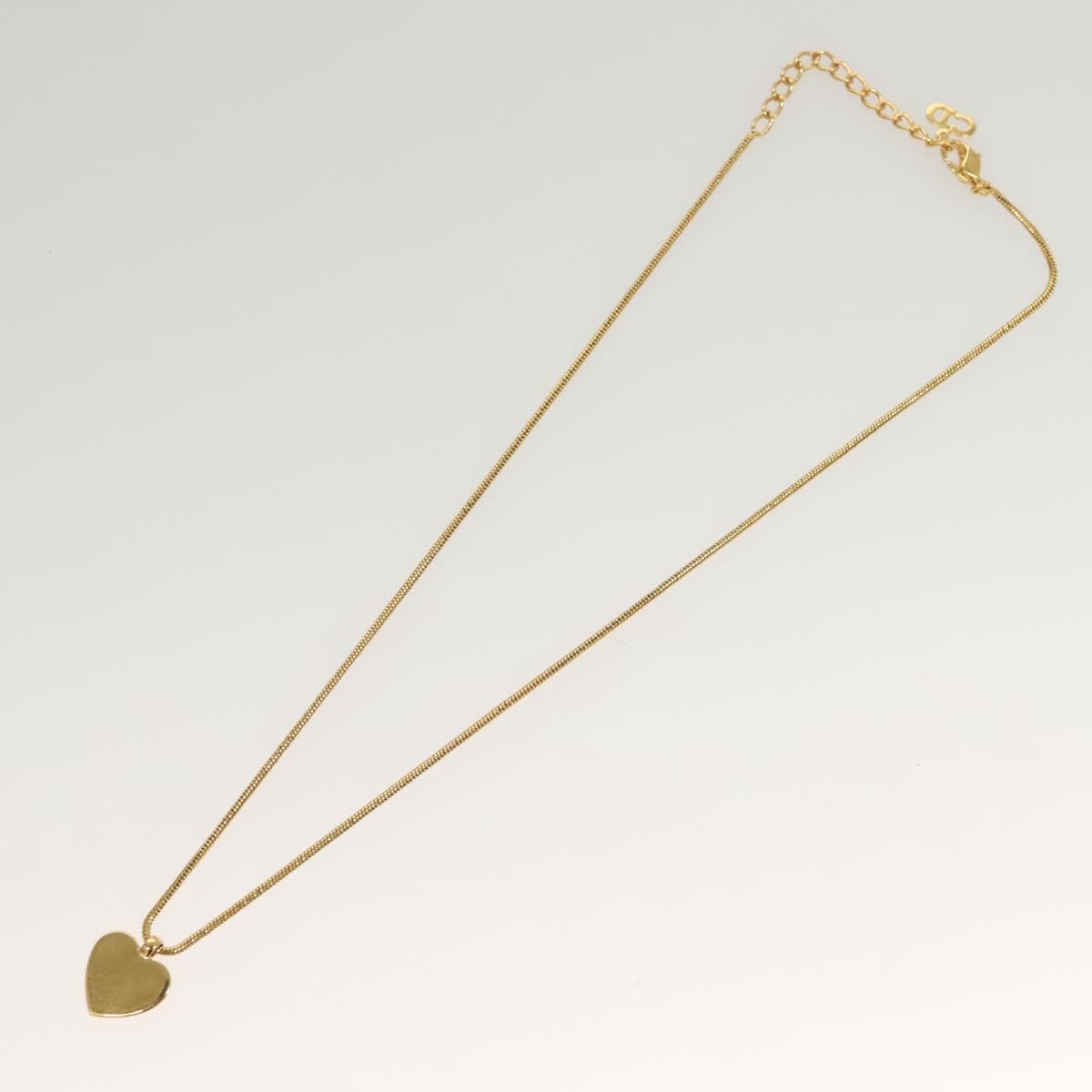 Christian Dior Logo Heart Pendant Necklace Metal, GOLD, METAL, Necklace