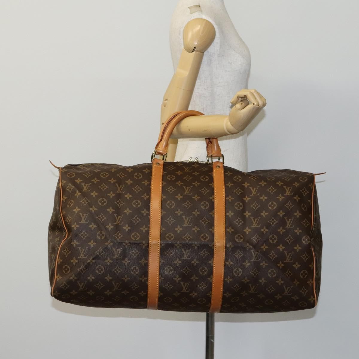 Louis Vuitton Keepall Bag Monogram Canvas, BROWN, CANVAS, Travel bag
