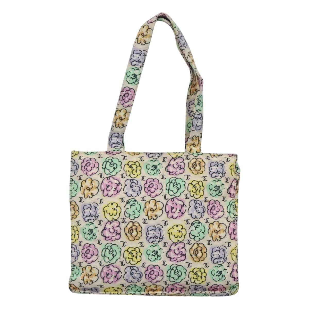 Chanel Vintage Camellia Tote Printed Nylon, MULTICOLOUR, NYLON, Tote bag