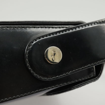 Salvatore Ferragamo Gancini handbag Leather, BLACK, LEATHER, Handbag