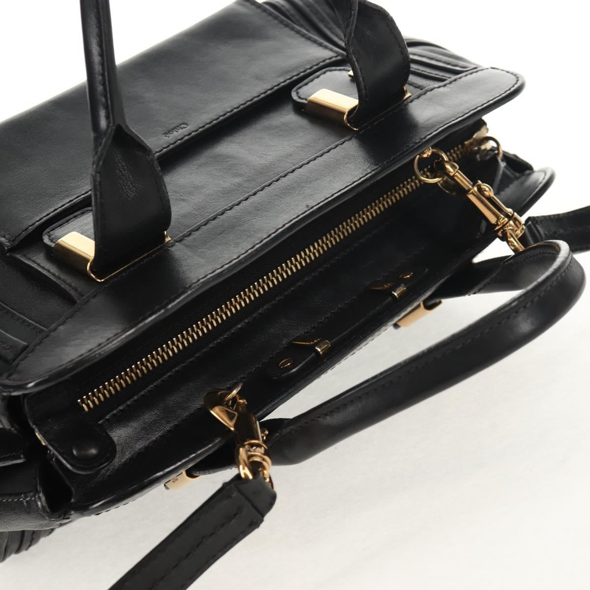 Chloe Alice Satchel Leather, BLACK, LEATHER, Handbag