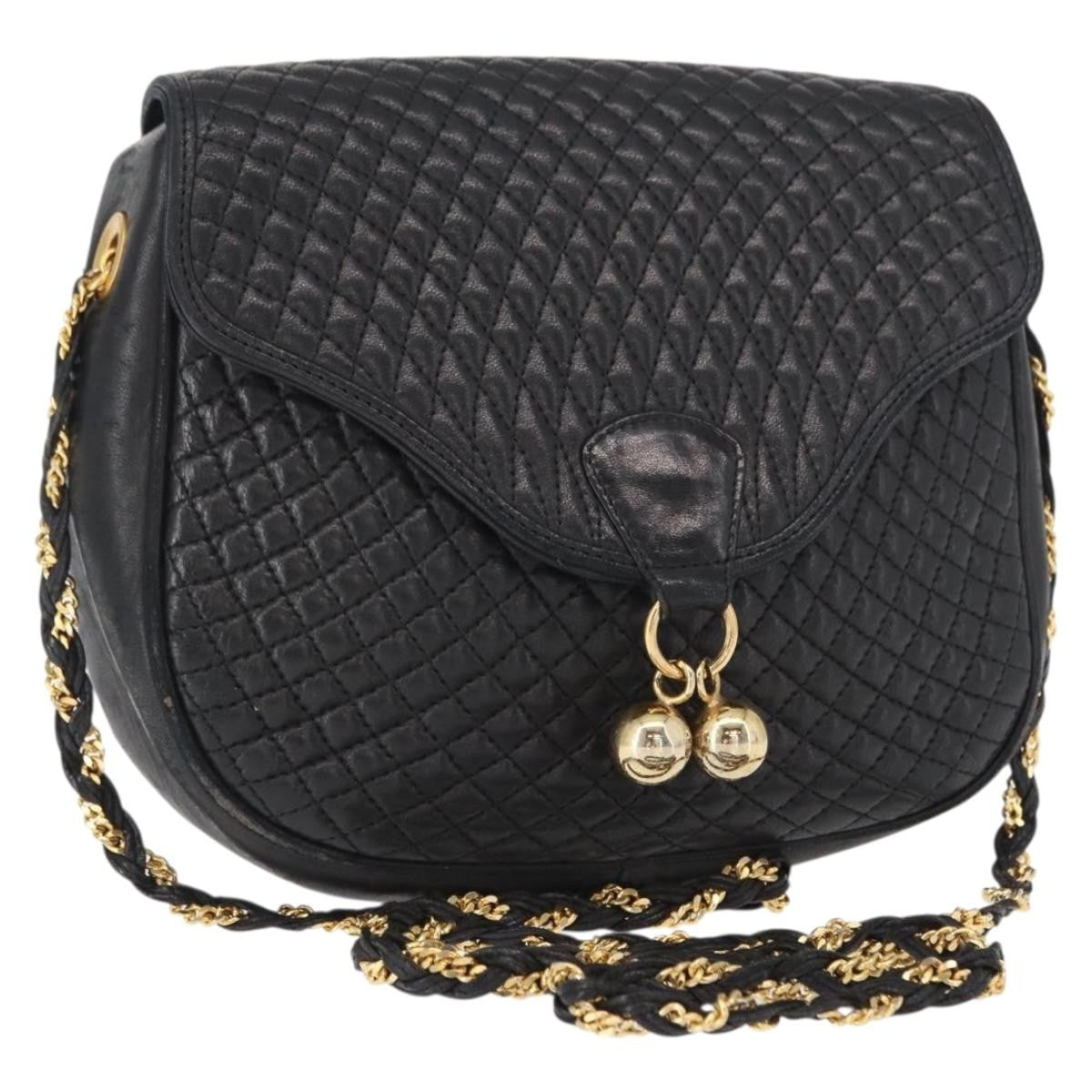 Bally Vintage Shoulder Bag Leather, BLACK, LEATHER, Shoulder bag