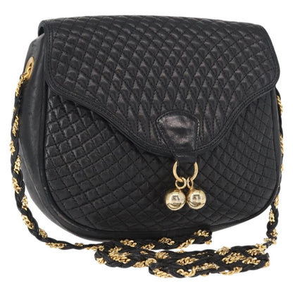 Bally Vintage Shoulder Bag Leather, BLACK, LEATHER, Shoulder bag