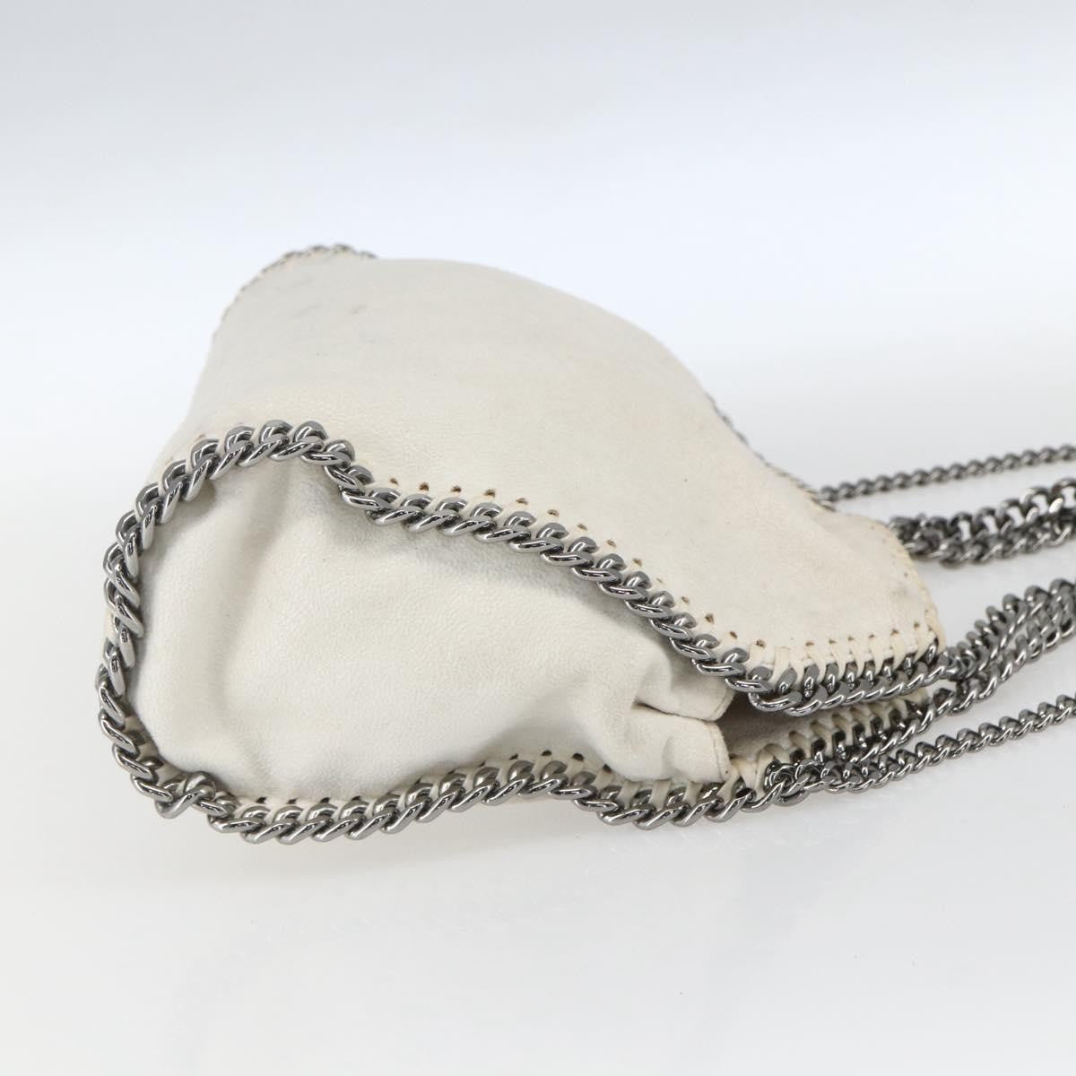 Stella McCartney Falabella Fold Over Crossbody Bag Shaggy Deer, WHITE, POLYESTER, Handbag