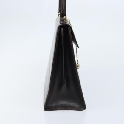 Celine Vintage Logo Top Handle Bag Leather, BROWN, LEATHER, Handbag