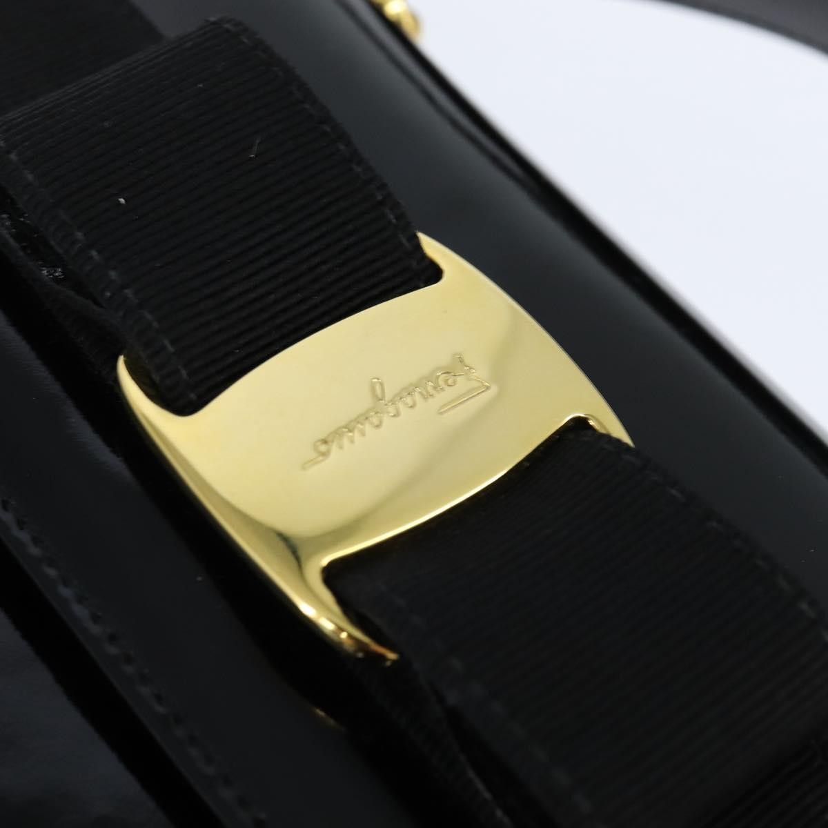 Salvatore Ferragamo Vala Handbag Patent leather, BLACK, PATENT_LEATHER, Handbag