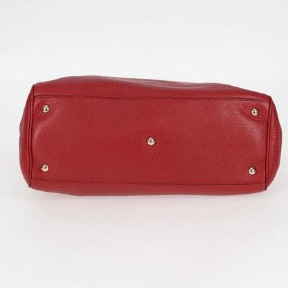 Gucci Bamboo Shopper Tote Leather, RED, LEATHER, Tote bag