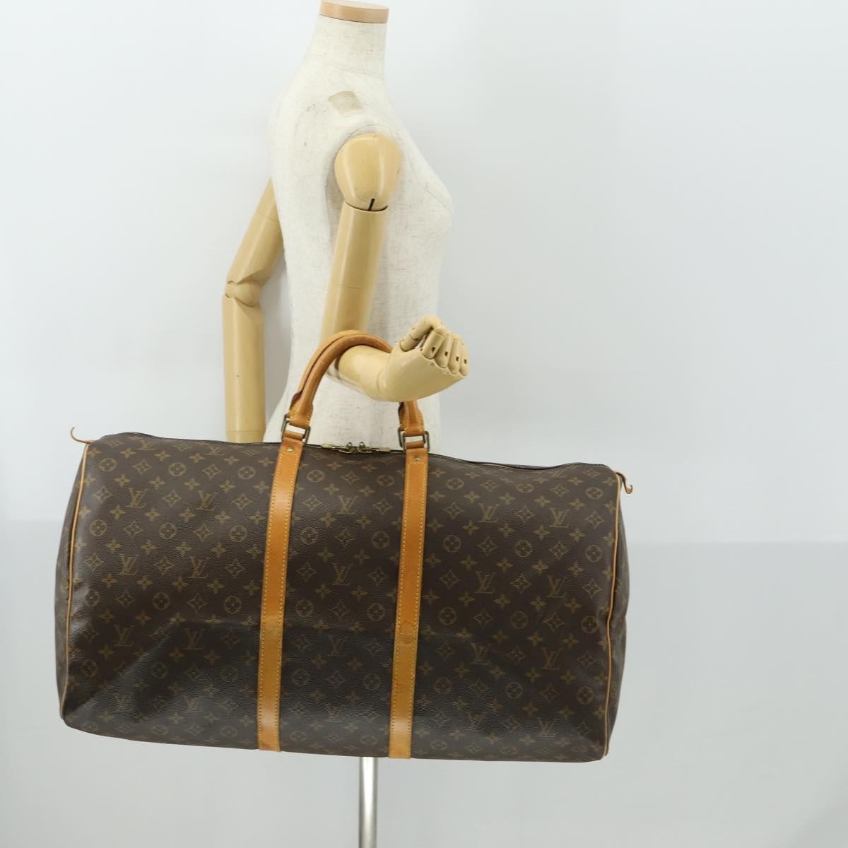 Louis Vuitton Keepall Bag Monogram Canvas, BROWN, CANVAS, Travel bag