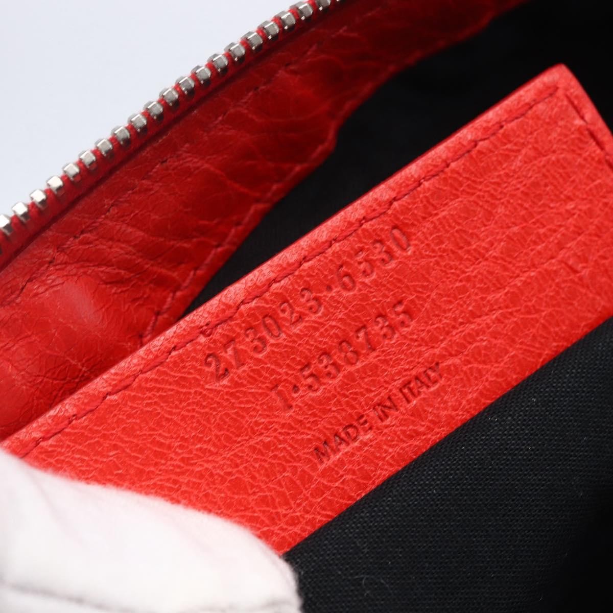 Balenciaga Classic City Clip Pouch Leather, RED, LEATHER, Clutche & pouche