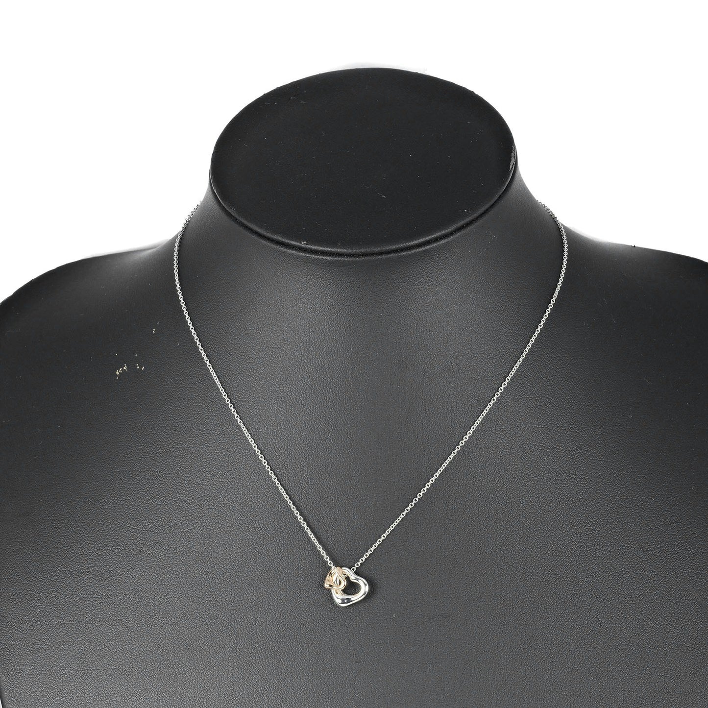 Tiffany & Co. Double Heart Pendant Necklace Sterling Silver and 18K Yellow Gold, SILVER, SILVER, Necklace