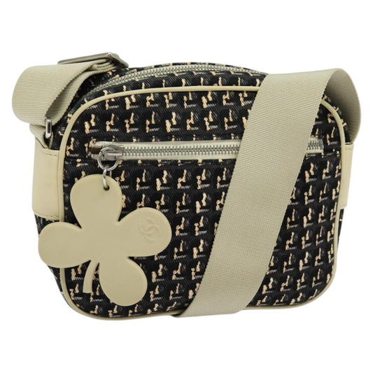 Chanel Vintage Clover Camera Bag Printed Canvas, BLACK, CANVAS, Crossbody bag