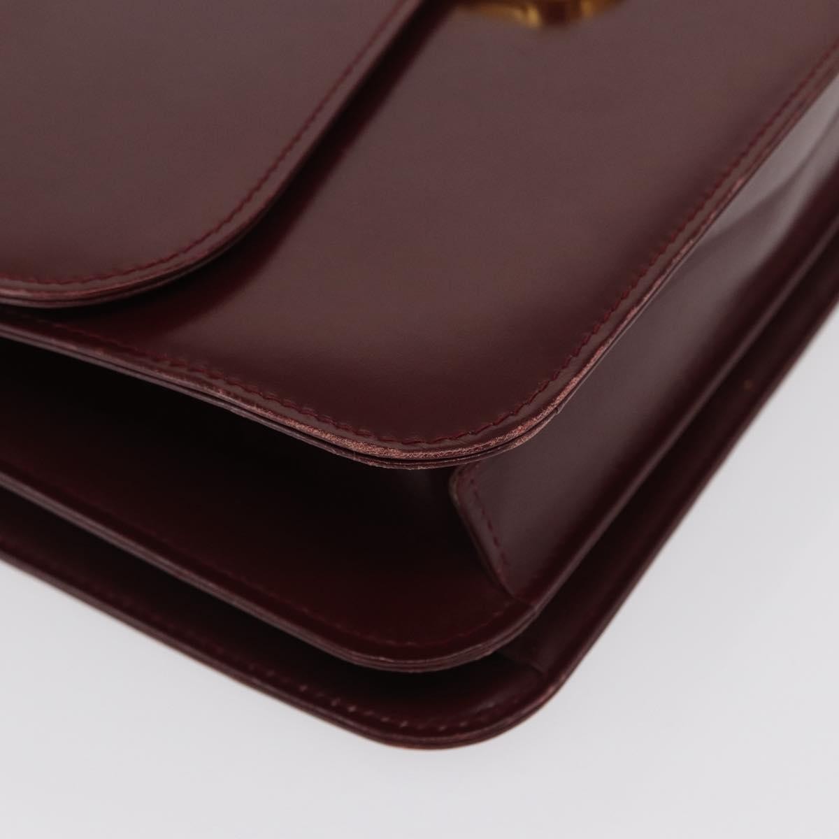 Gucci Vintage Handbag Leather, BURGUNDY, LEATHER, Handbag