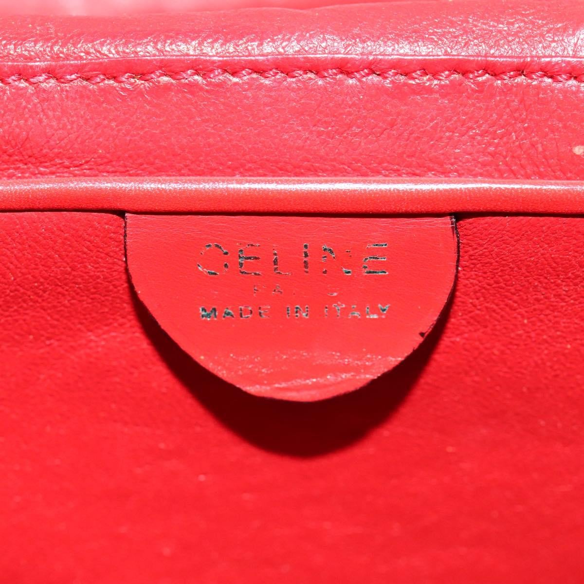 Celine Vanity bag Leather, RED, LEATHER, Shoulder bag