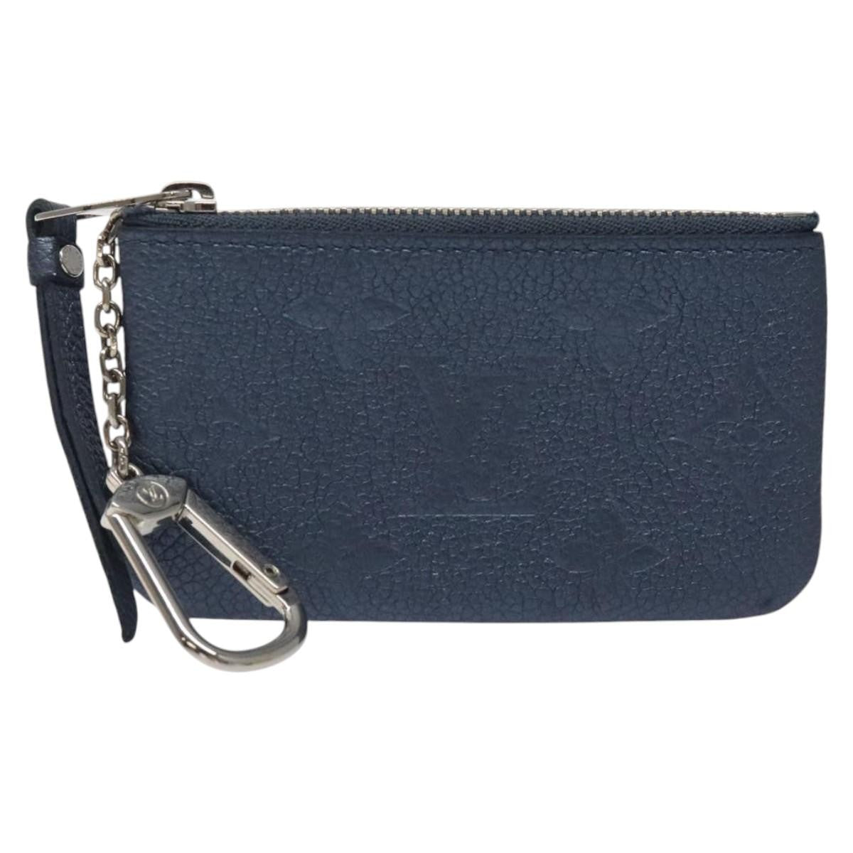 Louis Vuitton Pochette Clés Monogram Empreinte, NAVY, LEATHER, Wallets