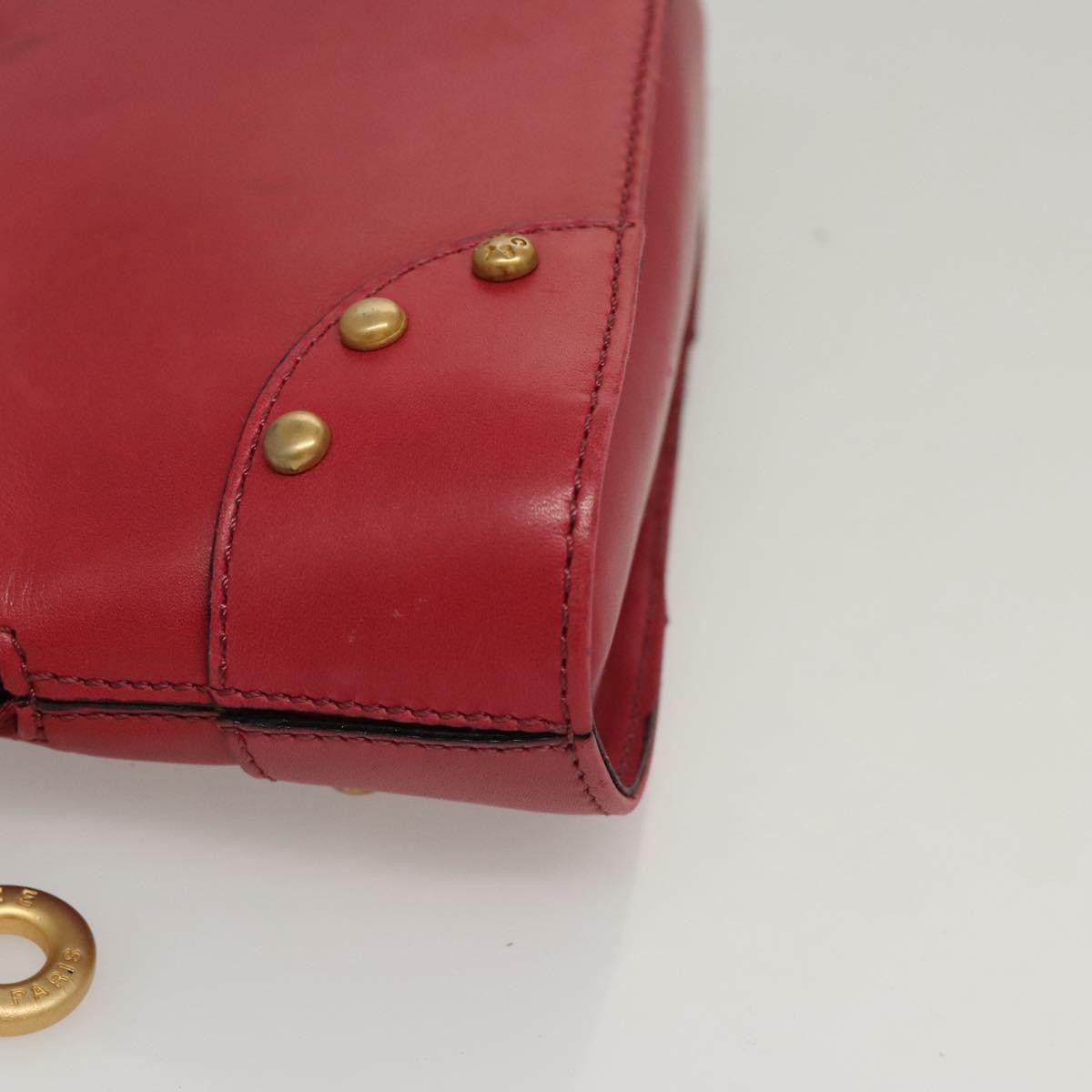 Celine Zip Around Chain Shoulder Bag Leather, RED, LEATHER, Shoulder bag