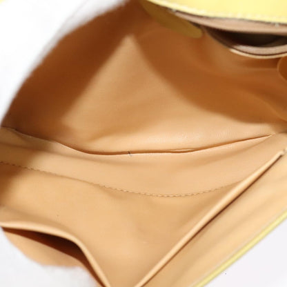 Celine Flap Shoulder Bag Leather, YELLOW, LEATHER, Shoulder bag