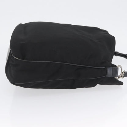 Gucci Vintage Bamboo Handle Bag Nylon, Black, Nylon, Handbag