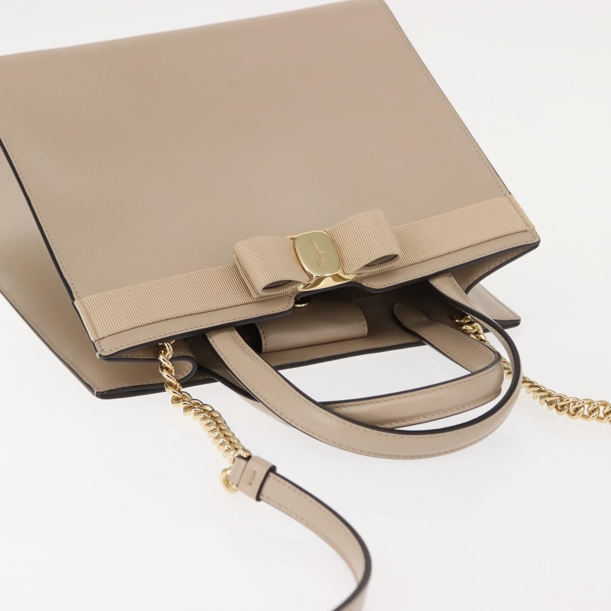 Salvatore Ferragamo Vara Bow Top Handle Convertible Tote Leather, BEIGE, LEATHER, Tote bag